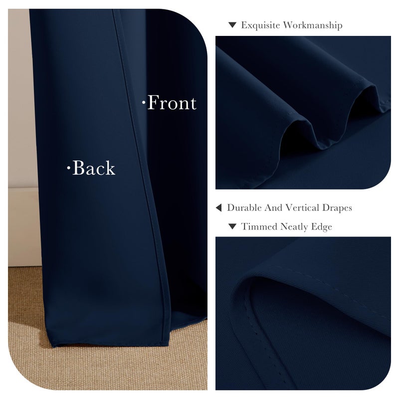 PONY DANCE Door Curtains for Doorways Privacy - Home Decoration Window Covering for Closet/Hallway Light Block Noise Reducing for Living Room 55 x 80 inch, Navy Blue, 2 PCs - Image 5